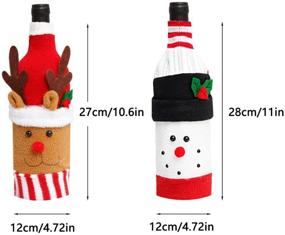 img 3 attached to 🎄 Add Festive Charm with 3-Piece Handmade Christmas Sweater Wine Bottle Covers - Perfect Party Decorations & Cute Christmas Sweater Holiday Wine Bottle Sweaters