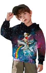 img 2 attached to 👕 Authentic Printed Sweatshirt: Boys' Realistic Pullover Hoodies for Stylish Comfort
