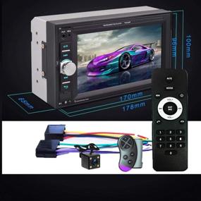 img 3 attached to 🚗 CAMECHO Автомобильный мультимедийный плеер Double Din с функцией Bluetooth, 1080P Full HD 6.2'' сенсорный LCD-экран, аудио MP5-плеер для автомобиля - поддержка TF/USB/FM-радио/Mirror Link, камера заднего вида.