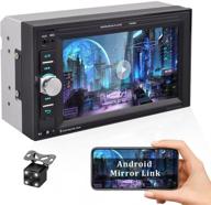 🚗 camecho автомобильный мультимедийный плеер double din с функцией bluetooth, 1080p full hd 6.2'' сенсорный lcd-экран, аудио mp5-плеер для автомобиля - поддержка tf/usb/fm-радио/mirror link, камера заднего вида. логотип