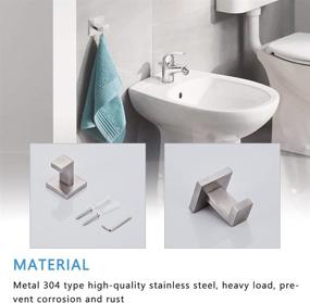 img 3 attached to 🛁 Complete 4-Piece Bathroom Hardware Set: 16'' Towel Bar, Toilet Paper Holder, Rack, and Towel Hook (Brushed Nickel)