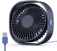 easyacc small personal usb desk fan - 3 speeds, portable desktop table cooling fan powered by usb, strong wind, quiet operation - ideal for home, office, car, outdoor travel (navy blue) logo