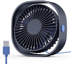 img 4 attached to EasyAcc Small Personal USB Desk Fan - 3 Speeds, Portable Desktop Table Cooling Fan Powered by USB, Strong Wind, Quiet Operation - Ideal for Home, Office, Car, Outdoor Travel (Navy Blue)