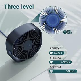 img 2 attached to EasyAcc Small Personal USB Desk Fan - 3 Speeds, Portable Desktop Table Cooling Fan Powered by USB, Strong Wind, Quiet Operation - Ideal for Home, Office, Car, Outdoor Travel (Navy Blue)