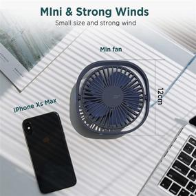 img 3 attached to EasyAcc Small Personal USB Desk Fan - 3 Speeds, Portable Desktop Table Cooling Fan Powered by USB, Strong Wind, Quiet Operation - Ideal for Home, Office, Car, Outdoor Travel (Navy Blue)