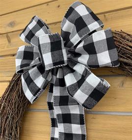 img 1 attached to 🎄 Premium Black White Buffalo Plaid Ribbon - Ideal for Christmas Tree Décor, Wreaths, Crafts & Gifts