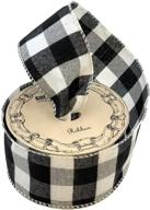 🎄 premium black white buffalo plaid ribbon - ideal for christmas tree décor, wreaths, crafts & gifts logo