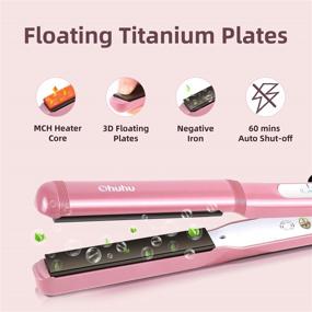 img 2 attached to 🎁 Ohuhu 1 Inch Tourmaline Ceramic Hair Straightener and Curling 2 in 1 Flat Iron - Fast Heating, Stable Temperature Control - Perfect Mother's Day Gift