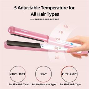 img 1 attached to 🎁 Ohuhu 1 Inch Tourmaline Ceramic Hair Straightener and Curling 2 in 1 Flat Iron - Fast Heating, Stable Temperature Control - Perfect Mother's Day Gift