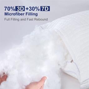 img 1 attached to 🛏️ 2 Pack Queen Size Pillows - Plush Fiber Fill Sleeping Bed Pillows with Adjustable Softness - Ideal for Back, Stomach, and Side Sleepers - Queen 20" x 30" Size