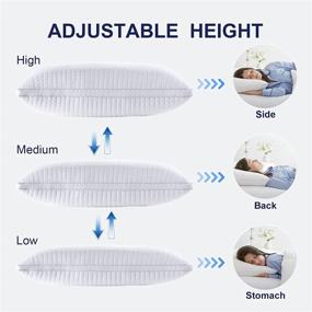 img 2 attached to 🛏️ 2 Pack Queen Size Pillows - Plush Fiber Fill Sleeping Bed Pillows with Adjustable Softness - Ideal for Back, Stomach, and Side Sleepers - Queen 20" x 30" Size