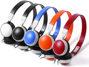 img 2 attached to 🎧 Наушники Keewonda Bulk Headphones Classroom Kids Headsets - 10 Pack Multi-Color KW-X10 Складные наушники для детей для школ, библиотек и тестовых центров