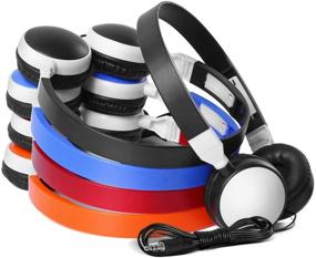 img 3 attached to 🎧 Наушники Keewonda Bulk Headphones Classroom Kids Headsets - 10 Pack Multi-Color KW-X10 Складные наушники для детей для школ, библиотек и тестовых центров