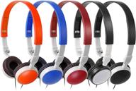 🎧 наушники keewonda bulk headphones classroom kids headsets - 10 pack multi-color kw-x10 складные наушники для детей для школ, библиотек и тестовых центров логотип