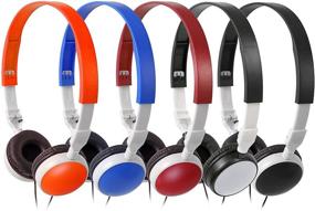 img 4 attached to 🎧 Наушники Keewonda Bulk Headphones Classroom Kids Headsets - 10 Pack Multi-Color KW-X10 Складные наушники для детей для школ, библиотек и тестовых центров