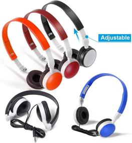 img 1 attached to 🎧 Наушники Keewonda Bulk Headphones Classroom Kids Headsets - 10 Pack Multi-Color KW-X10 Складные наушники для детей для школ, библиотек и тестовых центров