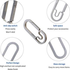 img 3 attached to 🔑 High-Quality Titanium Carabiner Keychain with Quick Release Hook - Ideal EDC Accessory