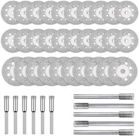 img 3 attached to 💎 Dremel Rotary Tool Diamond Cutting Wheels + Burs for Glass, Stone, and Tile Cutter - 545 Cut Off Discs for Masonry, Ceramic, and Concrete Notching, with Die Grinder Bits - Includes 35pc Set and 6 Mandrels