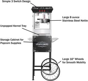 img 2 attached to 🍿 Vintage Style Popcorn Machine and Cart - Great Northern Popcorn Foundation Edition, 8 oz. Ounce, Black