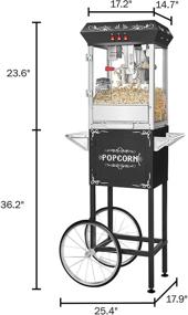 img 3 attached to 🍿 Vintage Style Popcorn Machine and Cart - Great Northern Popcorn Foundation Edition, 8 oz. Ounce, Black