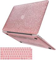 👑 anban glitter smooth leather macbook air 13 inch case 2020 2019 2018 release a2337 m1 a2179 a1932 with touch id, hard shell case + keyboard cover, retina macbook air 2020 case logo