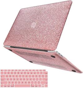 img 4 attached to 👑 Anban Glitter Smooth Leather MacBook Air 13 Inch Case 2020 2019 2018 Release A2337 M1 A2179 A1932 with Touch ID, Hard Shell Case + Keyboard Cover, Retina MacBook Air 2020 Case