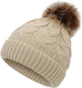 img 1 attached to 🧸 Warm Toddler Winter Hat: American Trends Baby Girl Beanie Knit Infant Cap with Pom Pom - Ideal for Girls and Boys