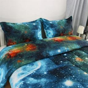 img 1 attached to Uxcell Queen 3 Piece Galaxies Comforter Bedding for Comforters & Sets