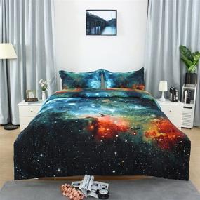 img 3 attached to Uxcell Queen 3 Piece Galaxies Comforter Bedding for Comforters & Sets