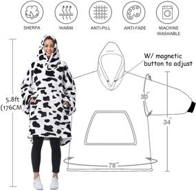img 3 attached to Cozy up with our Oversized Hoodie Blanket Sweatshirt: The Ultimate Comfortable Sherpa Giant Wearable Blanket for Adults, Men, Women, Teenagers & More! Perfect Gift Idea for Wife, Girlfriend, or Anyone in Love with Dalmatians