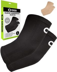 img 4 attached to Elbow Brace Compression Sleeve Pair