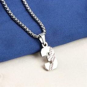 img 1 attached to Stylish Stainless Steel Baseball Number Necklace: Perfect Charm Pendant for Sport Fans, Gifts for Jewelry Enthusiasts (1-99)