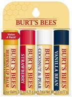 🎁 burt's bees lip balm stocking stuffer: 100% natural moisturizing lip care in original beeswax and delicious fruit flavors - holiday gift pack (4 pack) logo