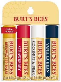 img 4 attached to 🎁 Burt's Bees Lip Balm Stocking Stuffer: 100% Natural Moisturizing Lip Care in Original Beeswax and Delicious Fruit Flavors - Holiday Gift Pack (4 Pack)