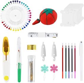 img 1 attached to 🧵 Youyoute Embroidery Kit: Complete Set with 120 Threads, Hoops, Aida Cloth, Sewing Pins and Tools - Perfect Starter Kit for Adults and Kids