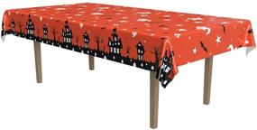 img 4 attached to 🎃 Halloween Haunted House Tablecloth Party Decor 54"x 108" (1 count)(1/Pkg)