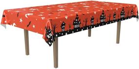 img 3 attached to 🎃 Halloween Haunted House Tablecloth Party Decor 54"x 108" (1 count)(1/Pkg)