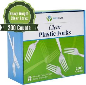 img 4 attached to 🍴 Safeware 200 Clear Plastic Forks: Heavy Duty Disposable Utensils for Parties, BBQs, Picnics, Families, Offices, and Restaurants