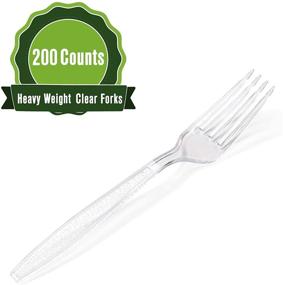 img 3 attached to 🍴 Safeware 200 Clear Plastic Forks: Heavy Duty Disposable Utensils for Parties, BBQs, Picnics, Families, Offices, and Restaurants