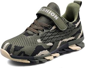 img 4 attached to Hecodi Athletic Breathable Sneakers Camouflage Girls' Shoes