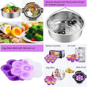 img 2 attached to 🍳 Sugaroom 100 PCS Instant Pot Accessories Set: Steamer Baskets, Springform Pan, Egg Rack, and More - Compatible with 6 qt & 8 quart Instant Pots