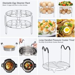 img 1 attached to 🍳 Sugaroom 100 PCS Instant Pot Accessories Set: Steamer Baskets, Springform Pan, Egg Rack, and More - Compatible with 6 qt & 8 quart Instant Pots