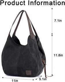 img 3 attached to 👜 Стильная серая сумка PHABULS Multi Pocket: Идеальная женская плечевая сумка, кошельки и сумка Хобо.