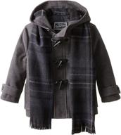 🧥 rothschild little boys' toddler faux wool toggle coat with scarf: stylish & warm winter outerwear logo