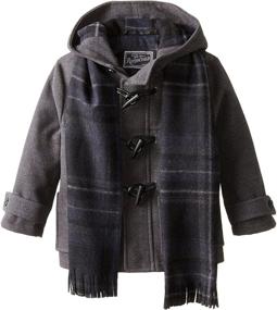 img 2 attached to 🧥 Rothschild Little Boys' Toddler Faux Wool Toggle Coat with Scarf: Stylish & Warm Winter Outerwear