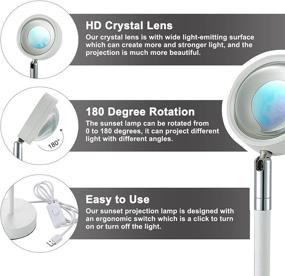 img 1 attached to 🌅 Enhance Ambiance with the Sunset Lamp: 180° Rotation USB Sunset Projection Lamp Projector for Romantic Photography/Selfie/Party/Home/Workshop/Bar Decor (White)