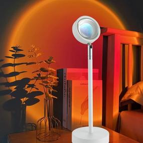 img 4 attached to 🌅 Enhance Ambiance with the Sunset Lamp: 180° Rotation USB Sunset Projection Lamp Projector for Romantic Photography/Selfie/Party/Home/Workshop/Bar Decor (White)