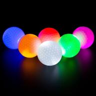 🌈 multi-colored led glow golf balls - pack of 6 for night golf - blue, orange, red, white, green, pink логотип