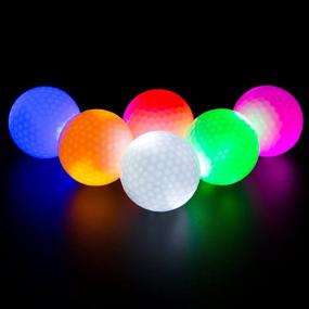 img 4 attached to 🌈 Multi-Colored LED Glow Golf Balls - Pack of 6 for Night Golf - Blue, Orange, Red, White, Green, Pink