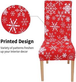 img 3 attached to 🪑 Set of 6 Smiry Printed Dining Chair Covers - Stretchable Spandex, Removable and Washable Slipcovers for Home, Kitchen, Party, Restaurant (Red with White)